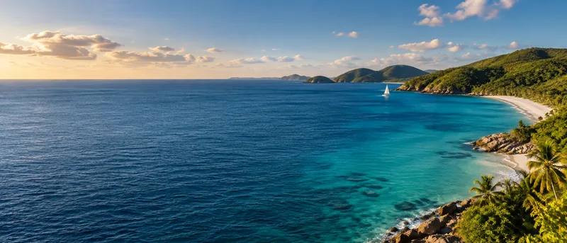 Beach Rose Travel website concept: turquoise Caribbean water